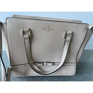Kate Spade NY small Hadlee Laurel way‎ Jeweled Saffiano Leather Tote Warm Vellum